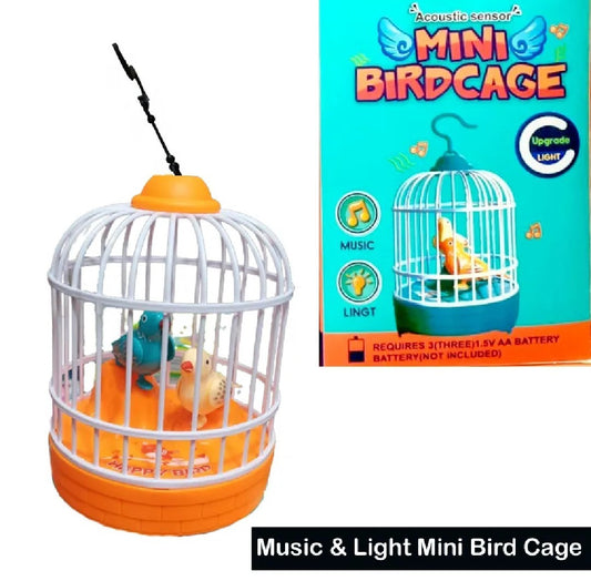 Mini Bird Cage Toy for Kids with Lights & Music
