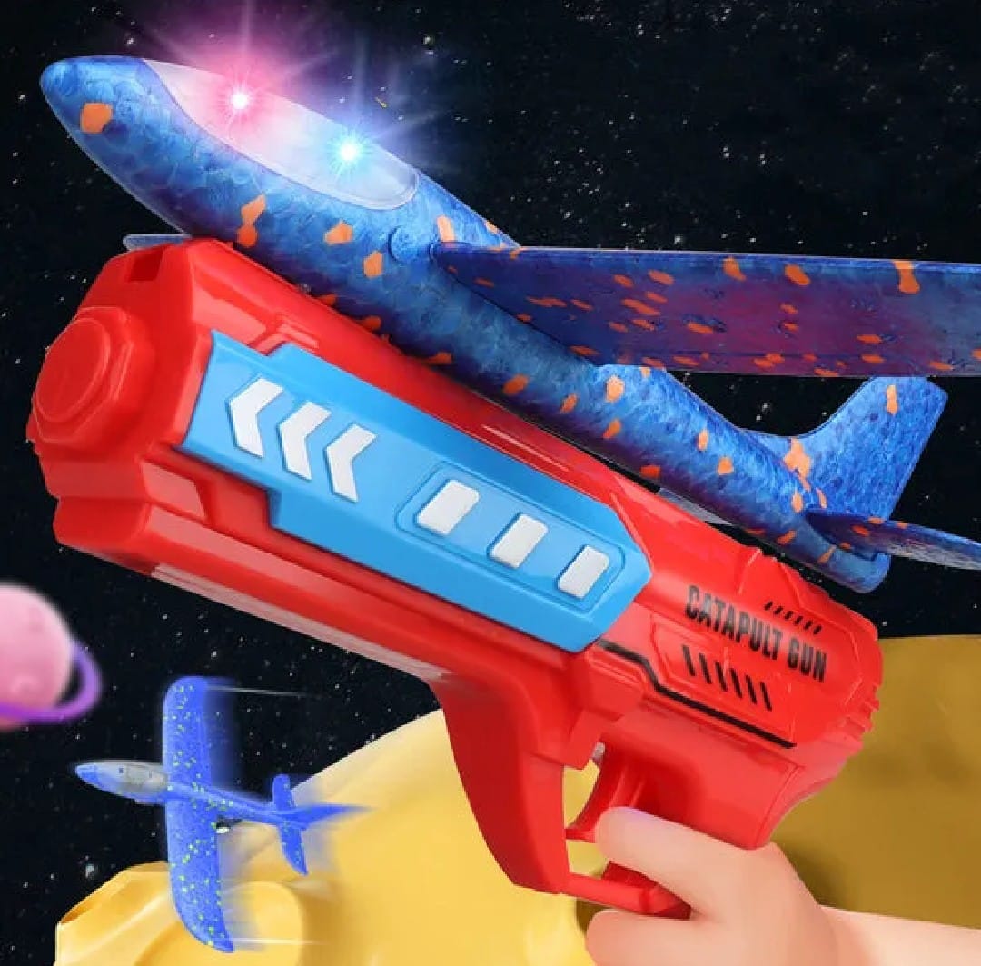 Catapult Airplane Launcher Glider Gun Toy for Kids - Outdoor Flying Plane Launcher