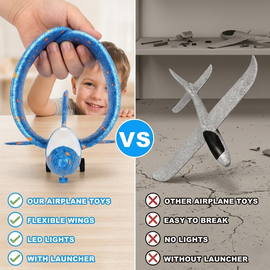 Catapult Airplane Launcher Glider Gun Toy for Kids - Outdoor Flying Plane Launcher