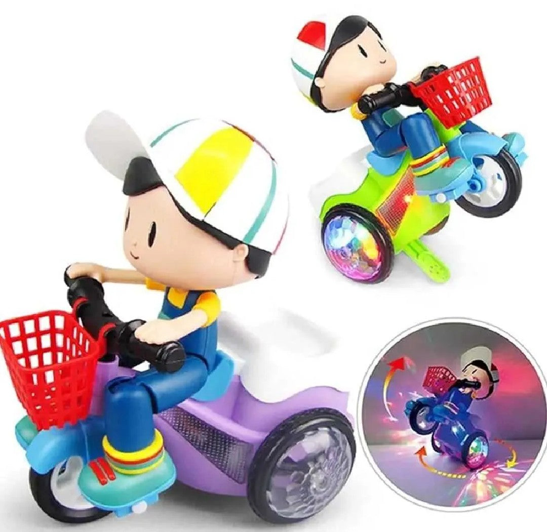 Electric Stunt Tricycle Toy for Kids – LED Lights & Music Ride-On Bike