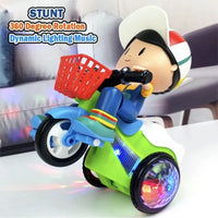 Electric Stunt Tricycle Toy for Kids – LED Lights & Music Ride-On Bike