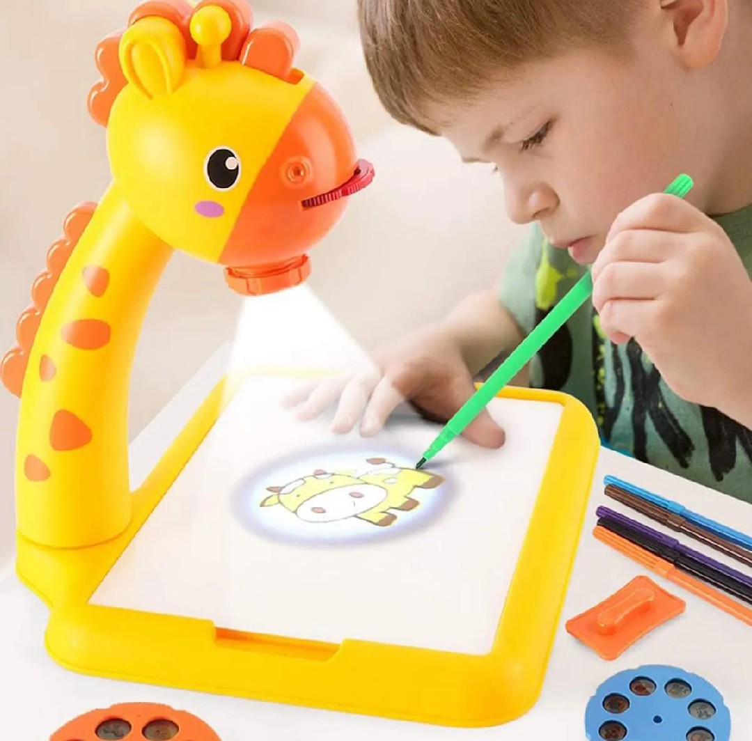 Large Giraffe LED Drawing Projector Table for Kids – Painting & Tracing Toy