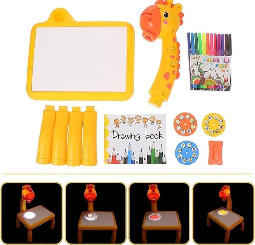 Large Giraffe LED Drawing Projector Table for Kids – Painting & Tracing Toy