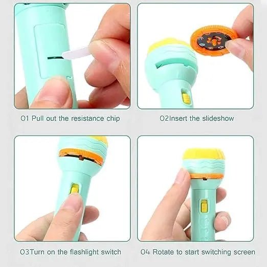 Kids Flashlight Projector Torch – Mini Story Projection Night Light Toy for Toddlers & Preschoolers