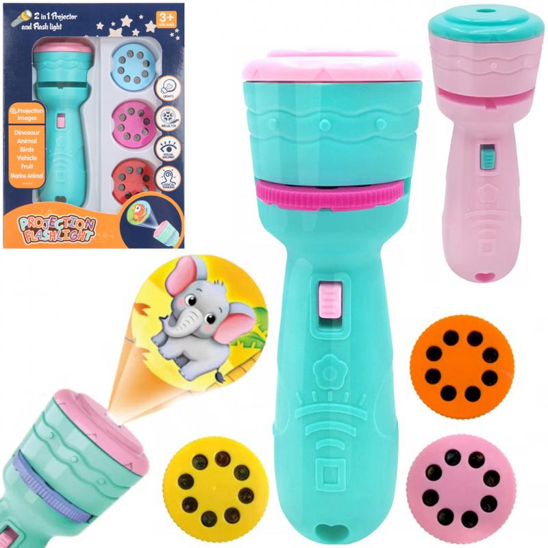 Kids Flashlight Projector Torch – Mini Story Projection Night Light Toy for Toddlers & Preschoolers