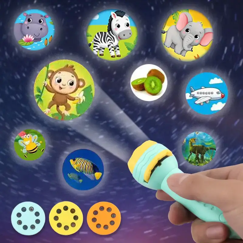 Kids Flashlight Projector Torch – Mini Story Projection Night Light Toy for Toddlers & Preschoolers