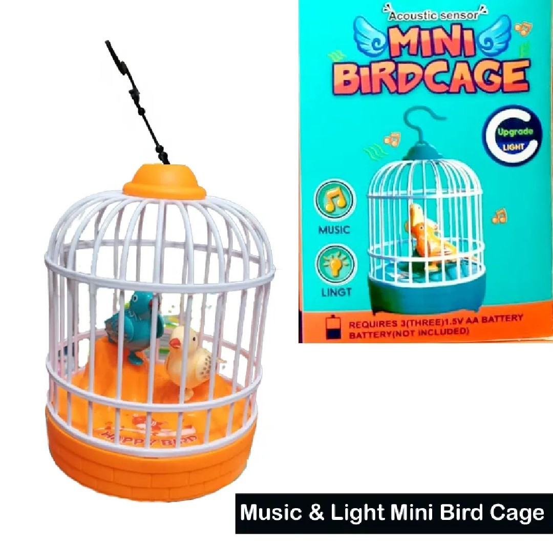 Mini Bird Cage Toy for Kids with Lights & Music