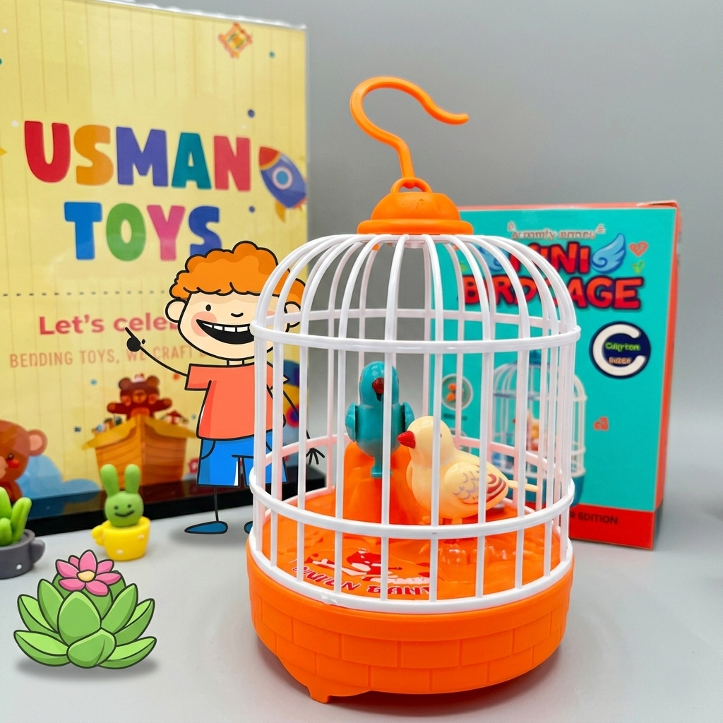 Mini Bird Cage Toy for Kids with Lights & Music