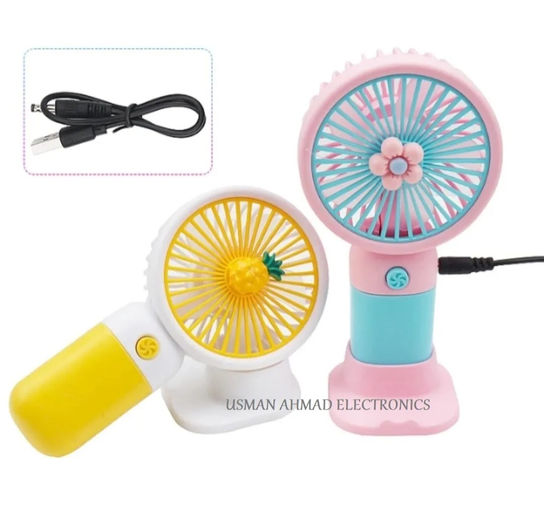 Mini Portable Rechargeable Fan - USB Handheld & Desktop with Phone Stand