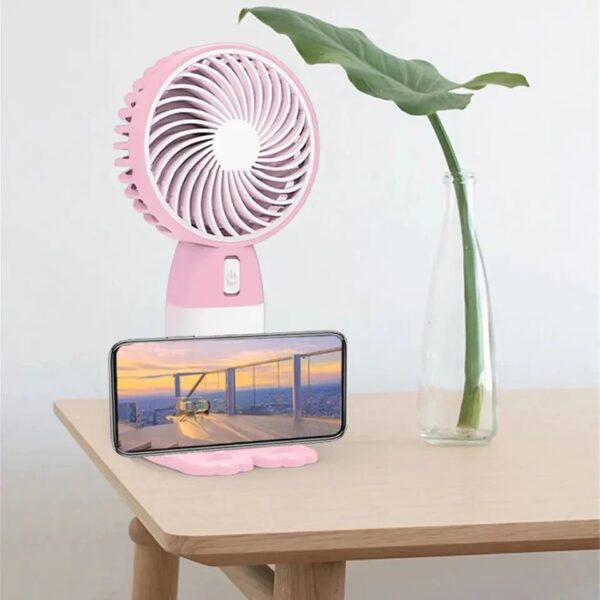 Mini Portable Rechargeable Fan - USB Handheld & Desktop with Phone Stand