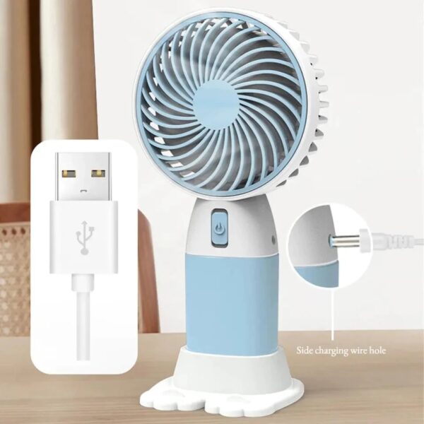 Mini Portable Rechargeable Fan - USB Handheld & Desktop with Phone Stand
