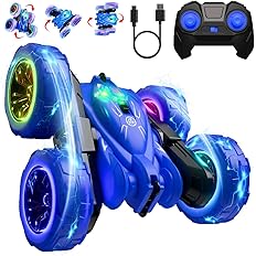 RC Car with Spray & Stunt Function – 360° Flips, Rechargeable Remote Control Car with LED Lights, 4WD All-Terrain Toy for Kids 3-12