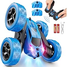 RC Car with Spray & Stunt Function – 360° Flips, Rechargeable Remote Control Car with LED Lights, 4WD All-Terrain Toy for Kids 3-12