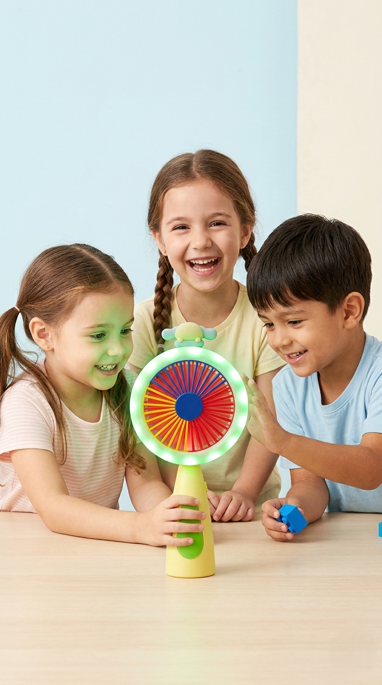 Rechargeable Mini Handheld LED Light Fan – Portable Cooling Fan