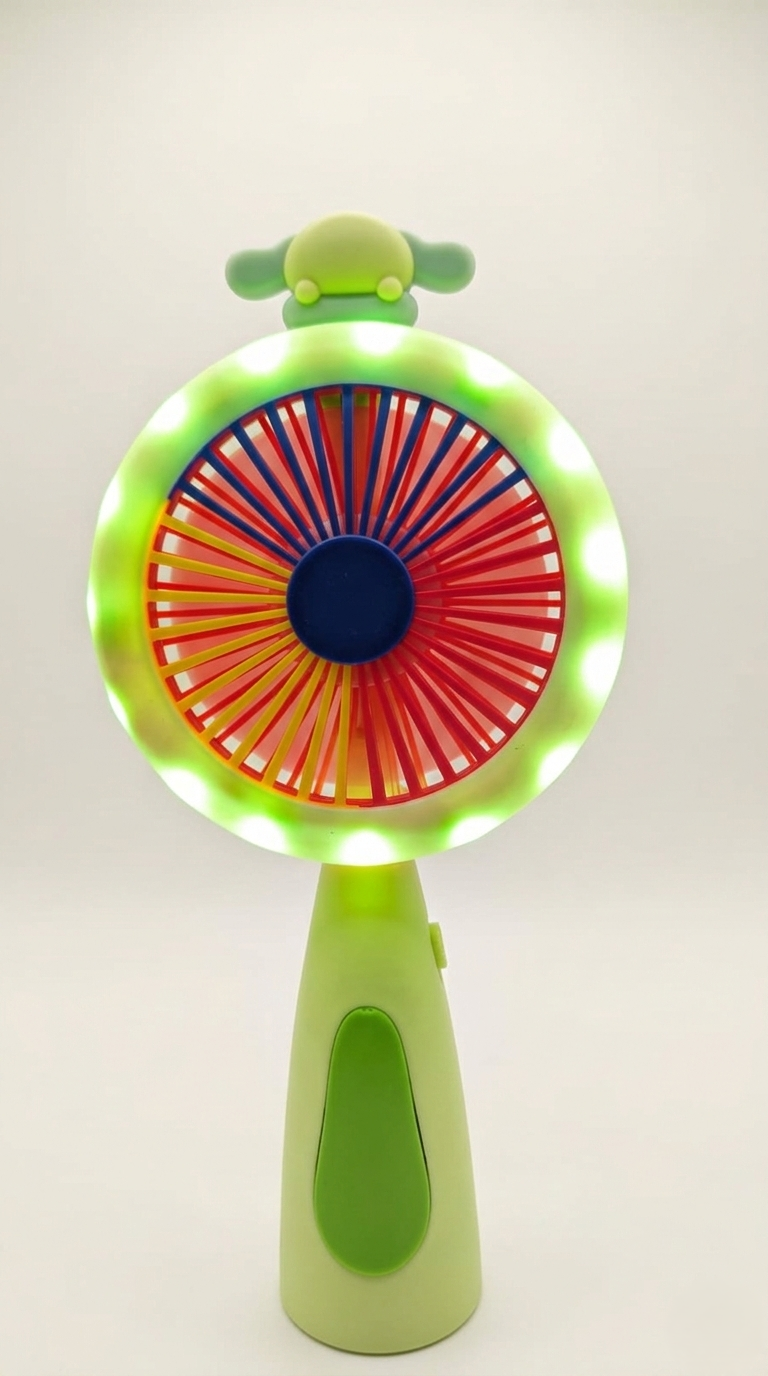 Rechargeable Mini Handheld LED Light Fan – Portable Cooling Fan