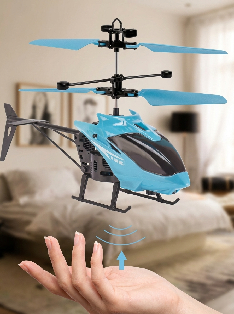 Rechargeable Mini RC Helicopter – Safe Watch Control Flying Toy for Kids