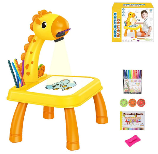 Small Giraffe LED Drawing Projector Table for Kids – Painting & Tracing Toy