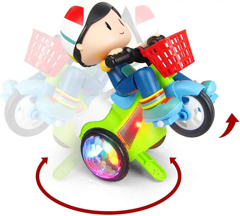 Electric Stunt Tricycle Toy for Kids – LED Lights & Music Ride-On Bike
